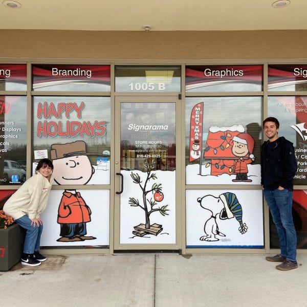 Charlie Brown Window Graphics Signarama Liberty