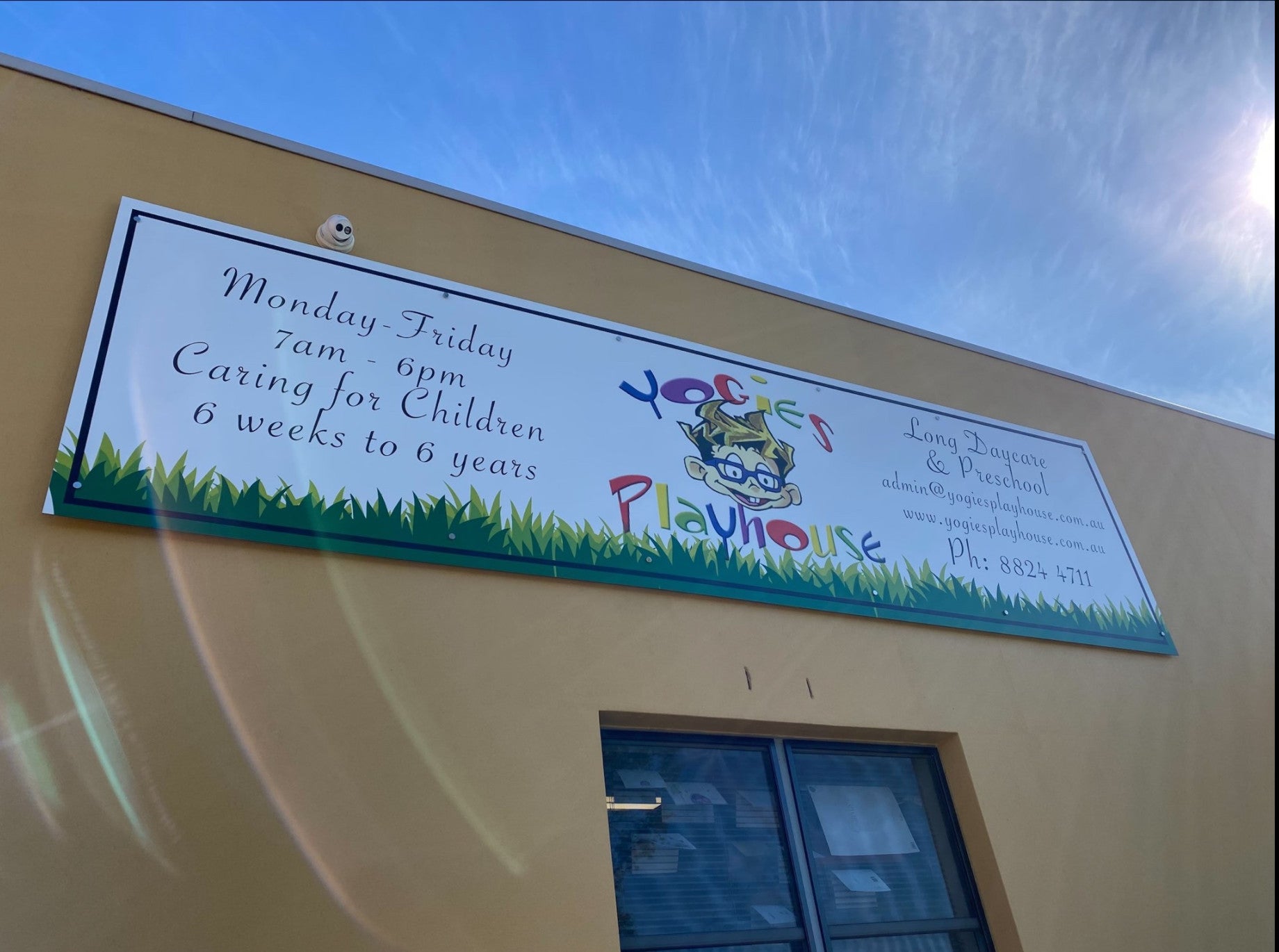 Yogies Playhouse_ACP with digital print, UV lamination and stainless steel standoffs.2