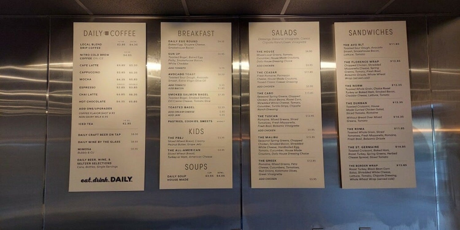 Menu Board Signs