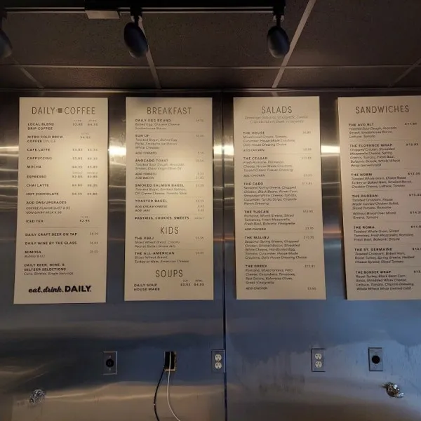 Daily Cafe Menu Board