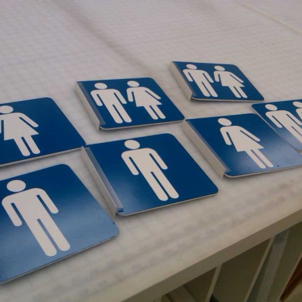 washroom pvc signage