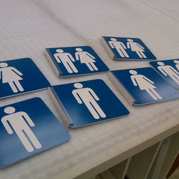 washroom pvc signage
