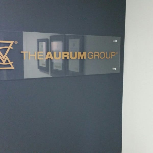 reception clear acrylic gold vinyl