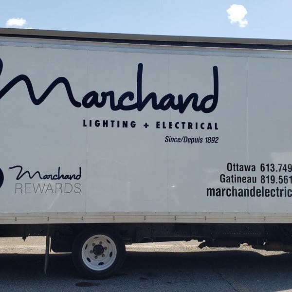example A-cube truck lettering and logo