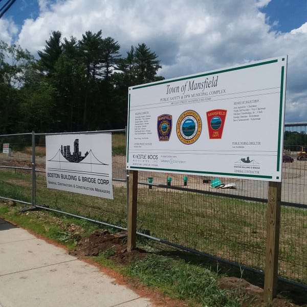 Town of Mansfield Post Sign