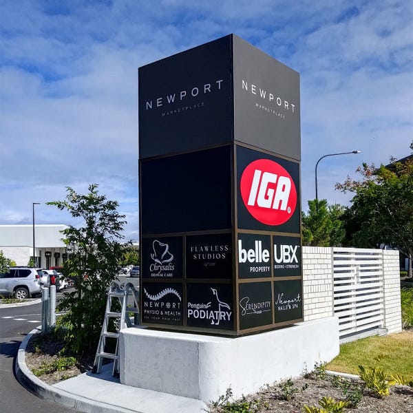 Newport Marketplace Pillar Signage