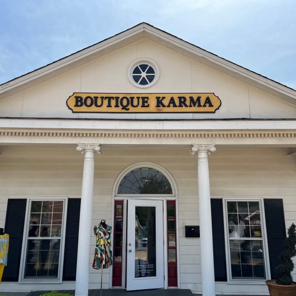 2023 04 27 Building Sign Wood Routered Boutique Karma