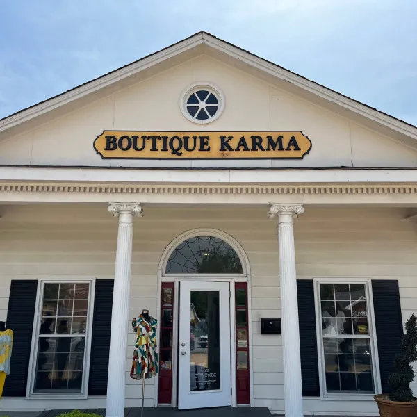 2023 04 27 Building Sign Wood Routered Boutique Karma