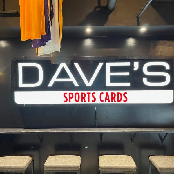 2023 08 10 LED Interior Wall Logo Daves Sports Cards Reception Lobby