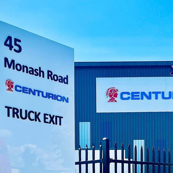 Pylon and building signs for industrial complex, national client Centurion