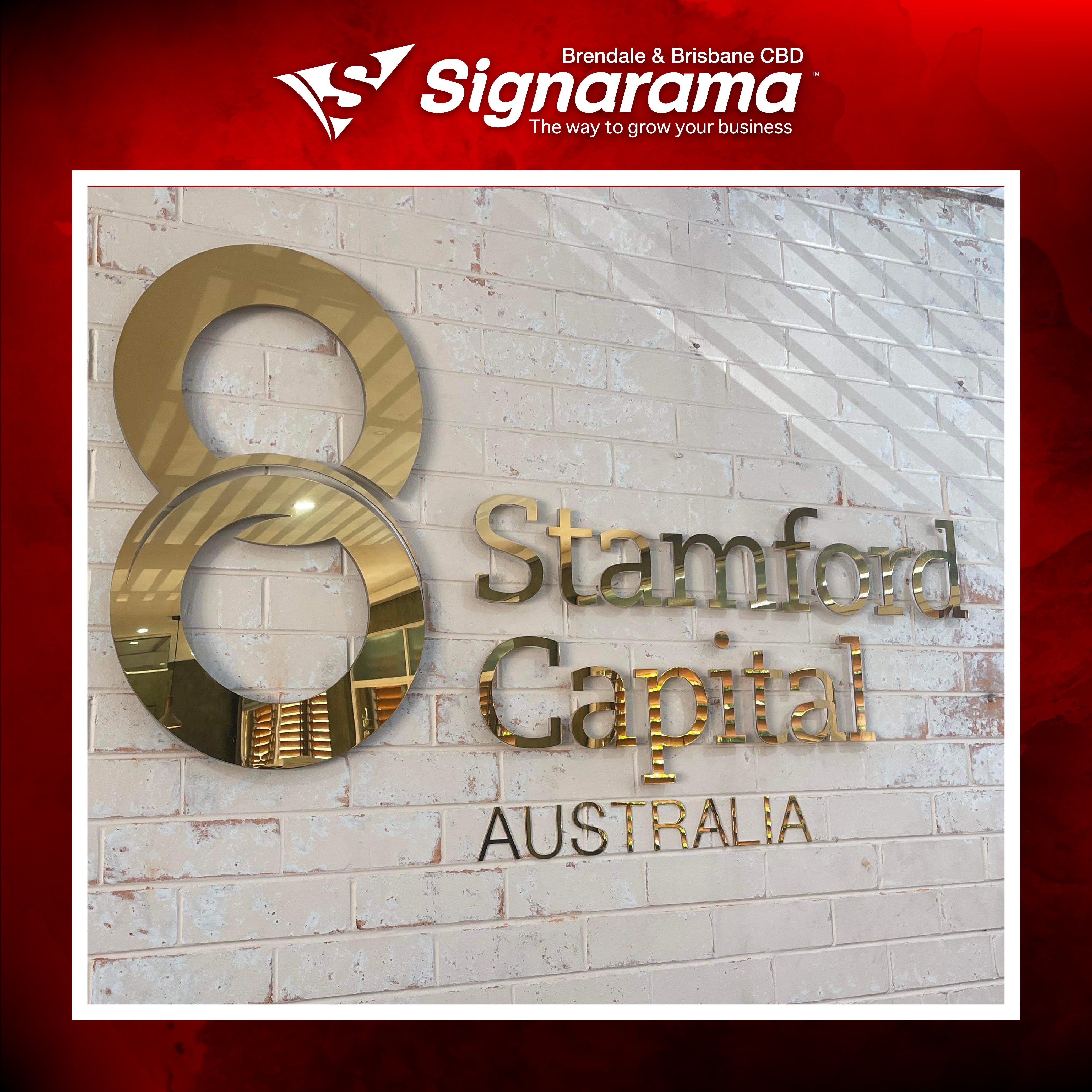 Gold Class Signage for Stamford Capital