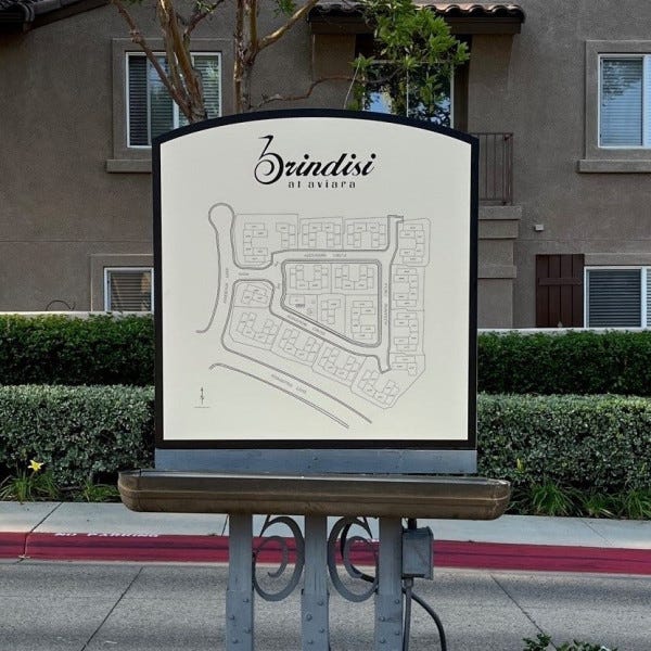 Brindisi at Aviara HOA sign