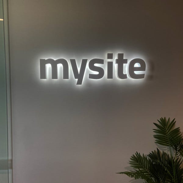 MySite Backlit Halo Reception Sign
