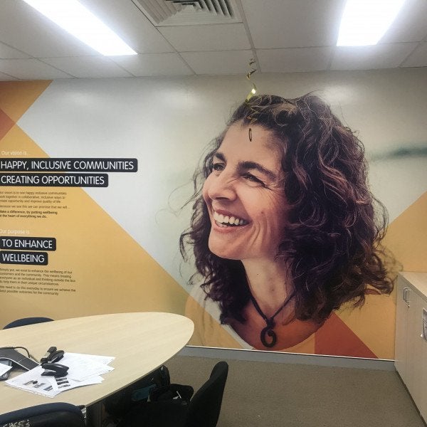 Branded graphic image Wallpaper & Mural in office