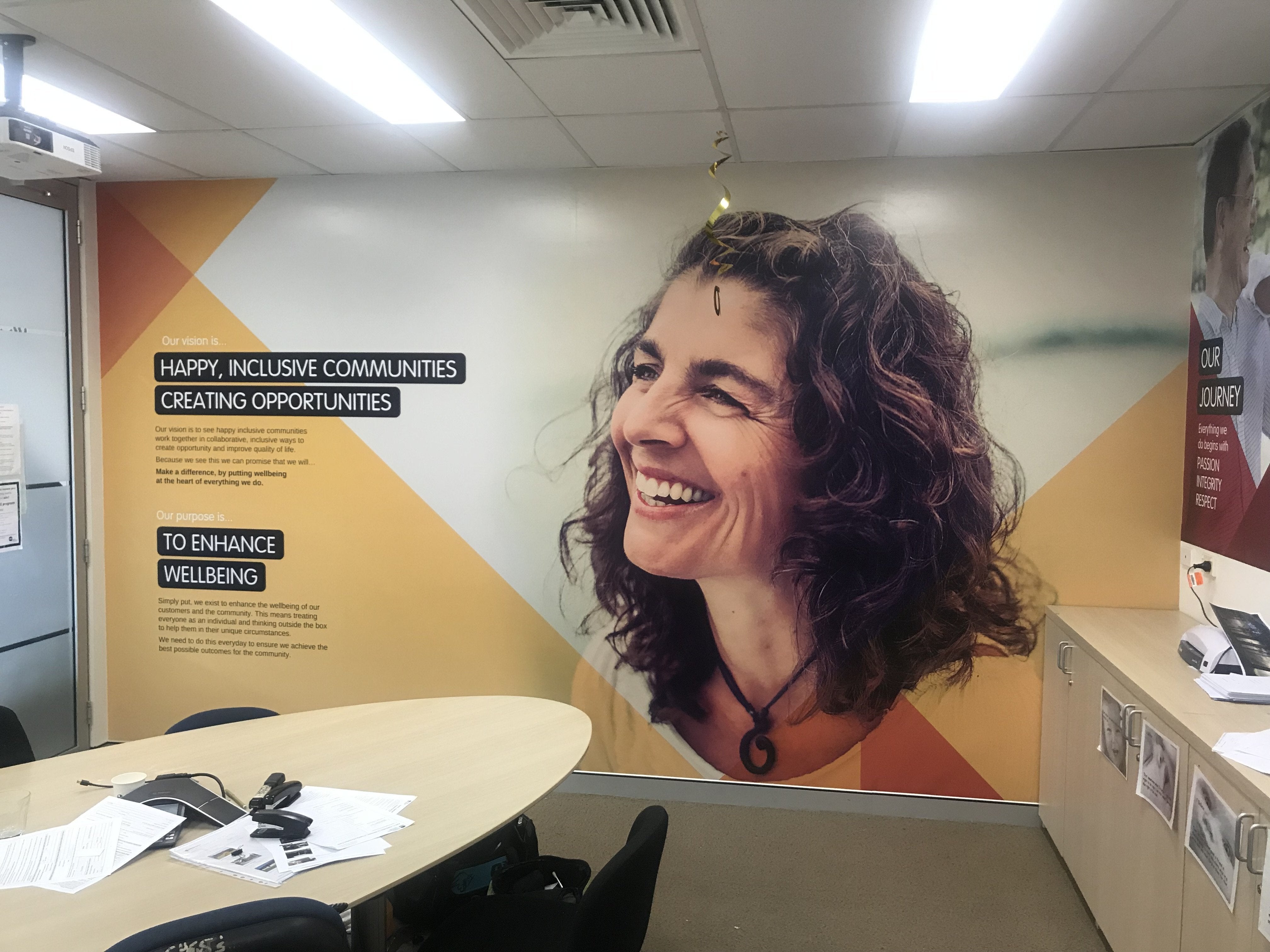Branded graphic image Wallpaper & Mural in office