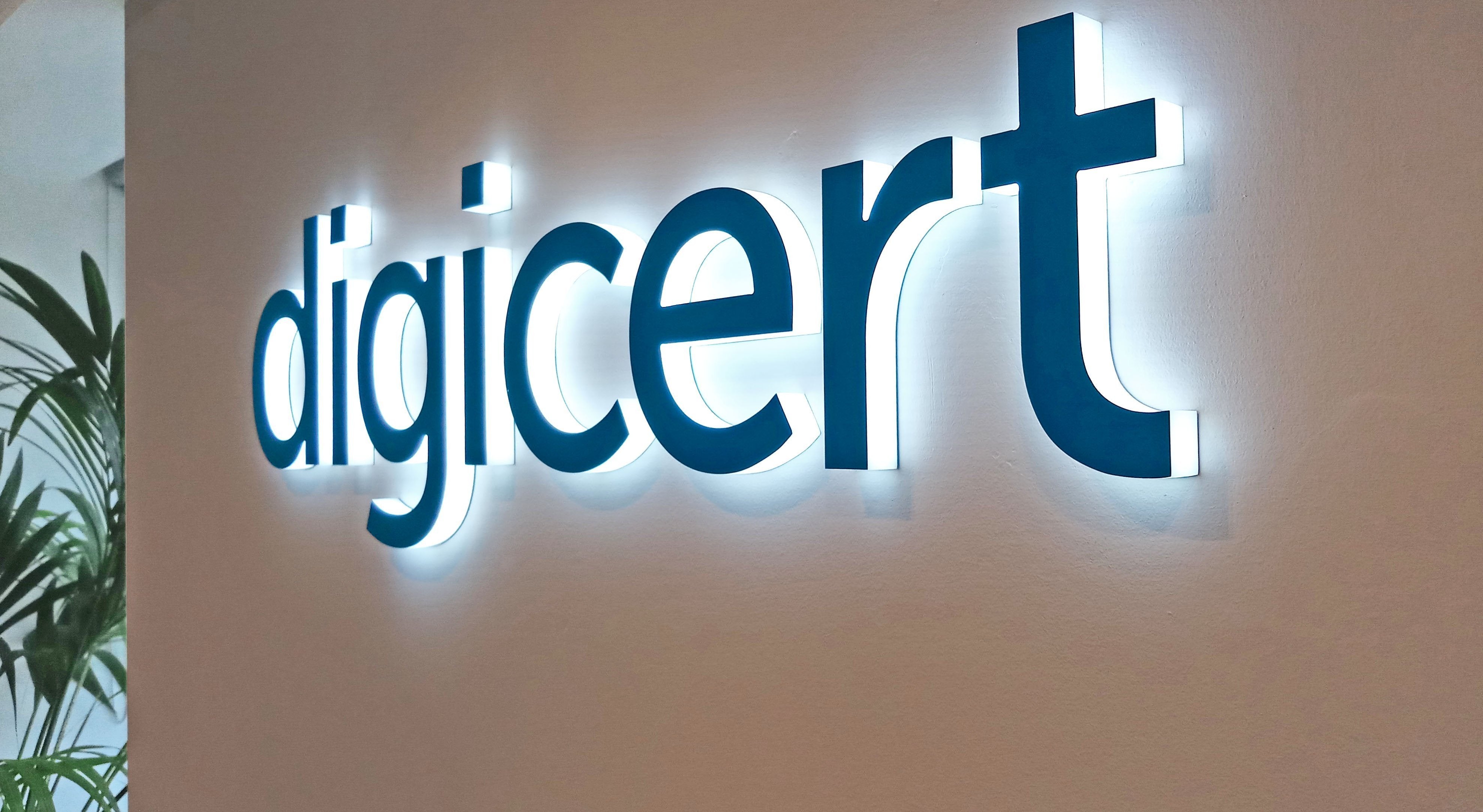 Digicert Reception Illuminated Lettering