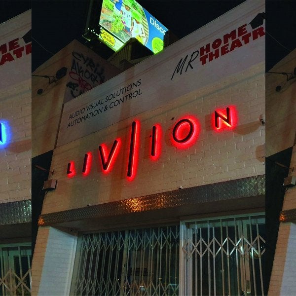 Colour-Changing LED Sign for LIVIION