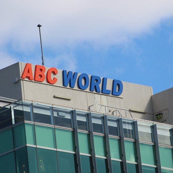 ABC World rooftop signage
