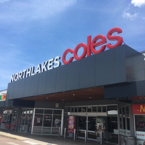 3D Signage for the top of the external centre entrance for Northlakes Coles