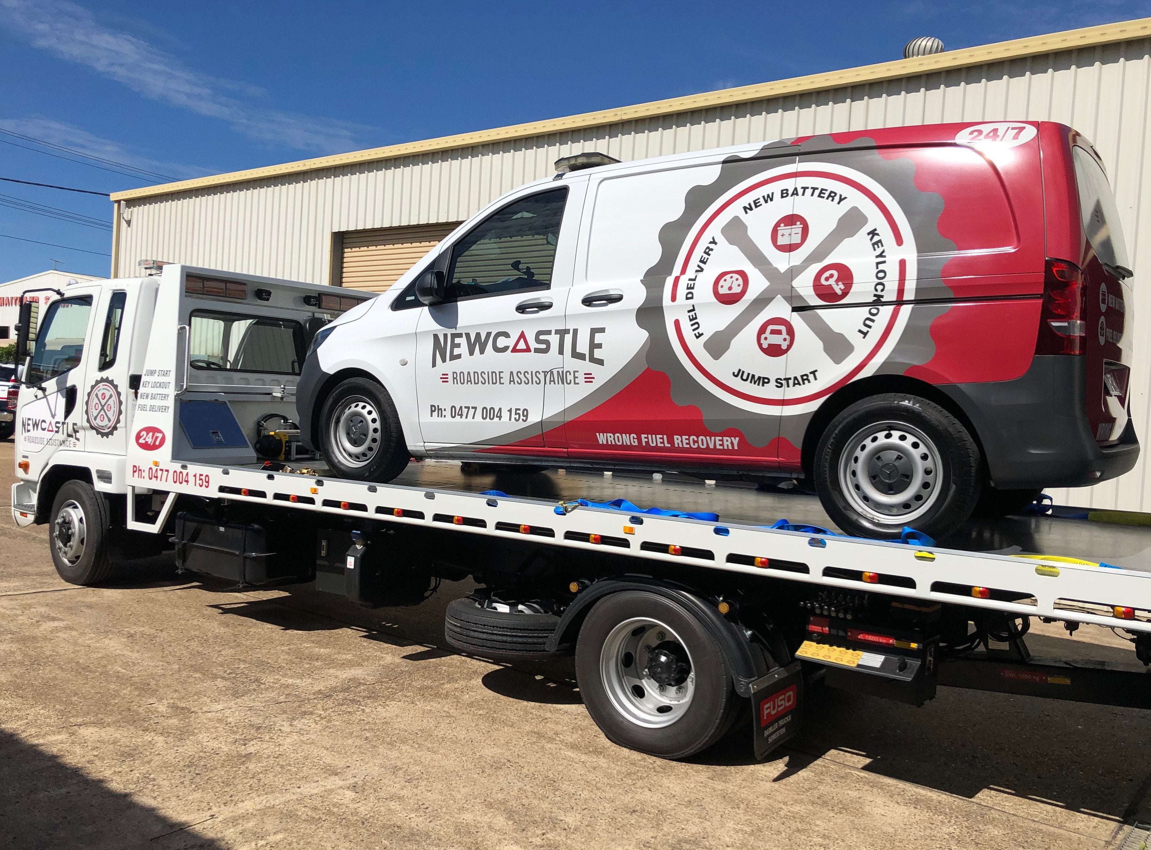 Reflective Vehicle Signage for a truck and van. The reflectiveness makes these brands stand out from the others on the road.