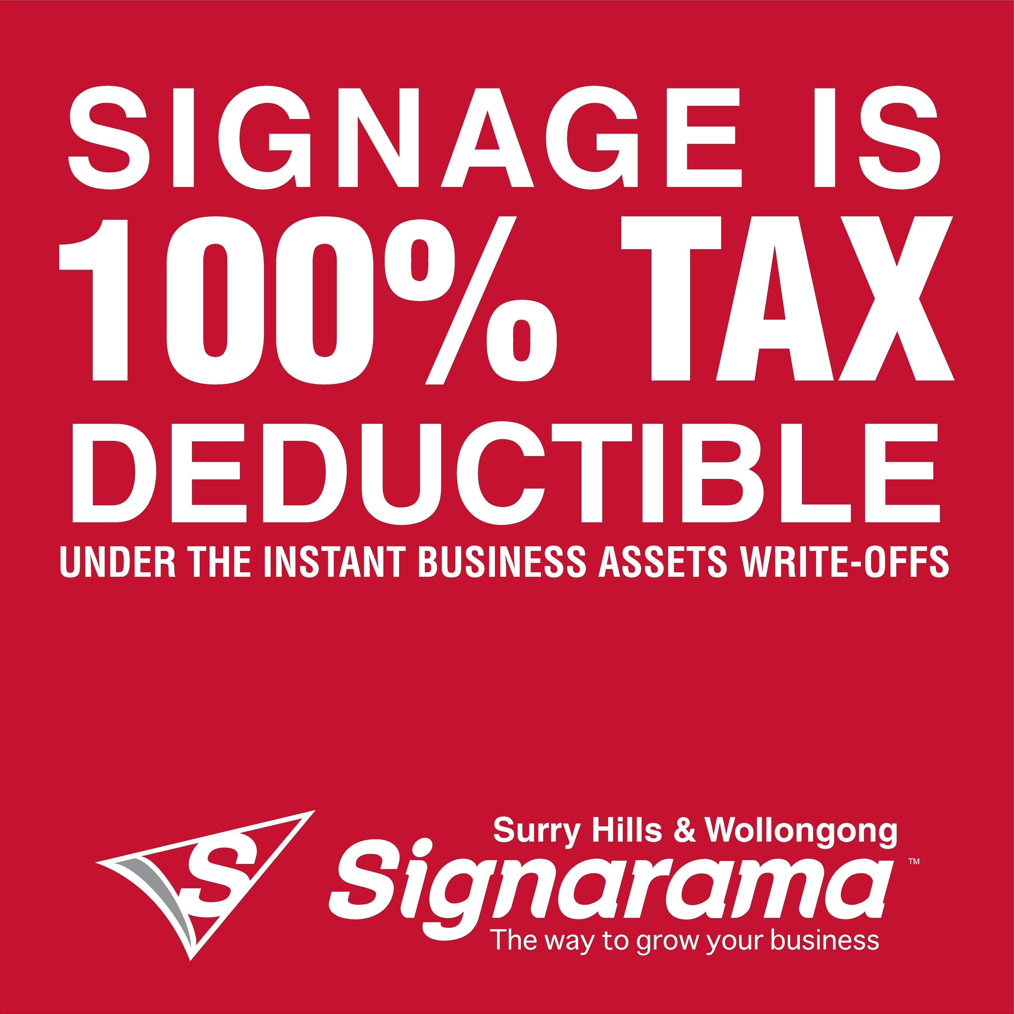 signage is tax deductible