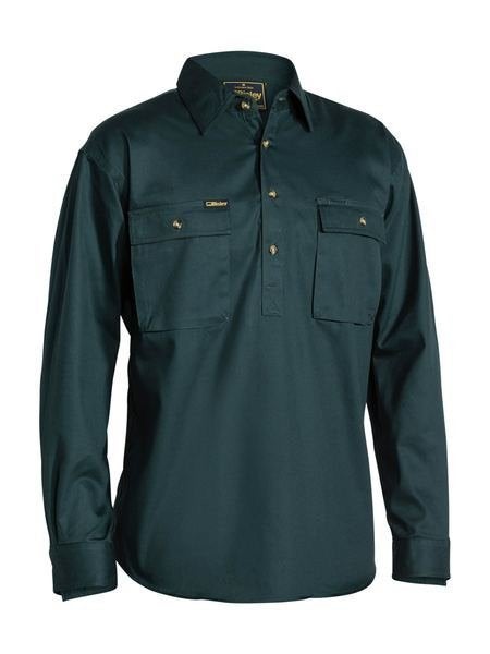 Bisley Closed Front Cotton Drill Shirt L/S