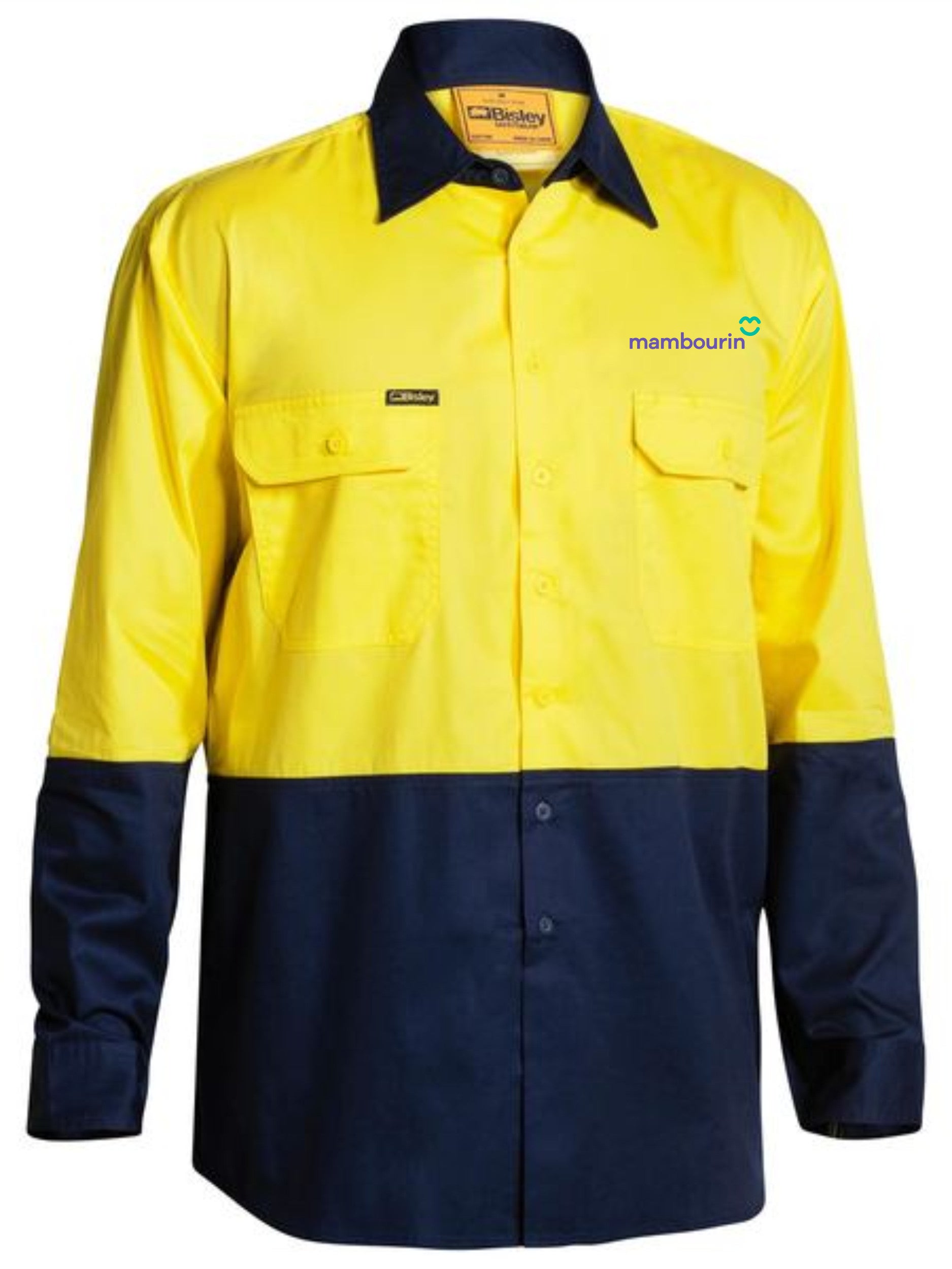 Shirt Hi Vis Cotton Drill, Long Sleeve