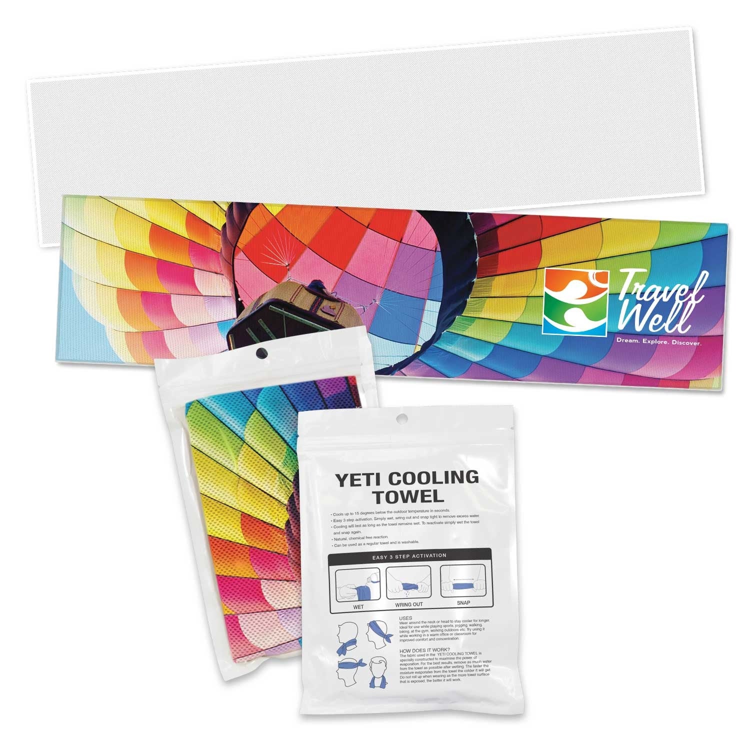 Yeti Premium Cooling Towel - Full Colour - Pouch