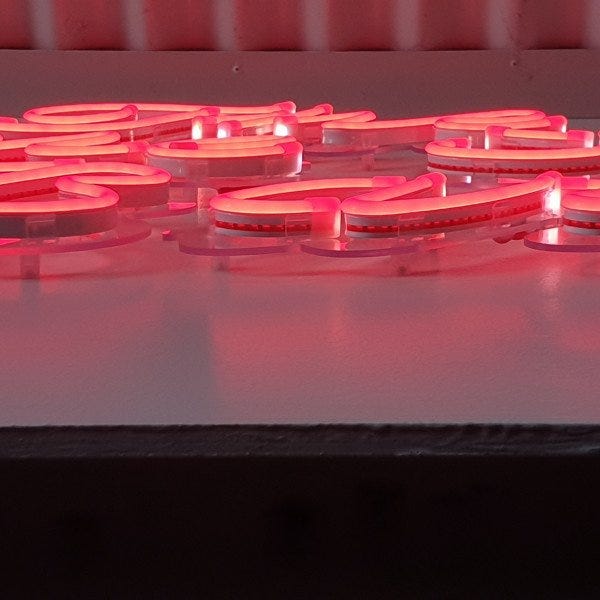 Pink neon flex tubing sign on clear acrylic | LED Neon Signs