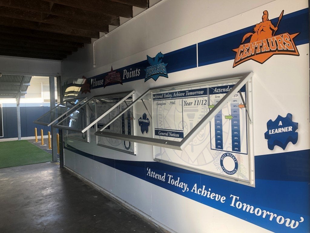 Woodridge State High School - New Lockable Noticeboards with LED screens
