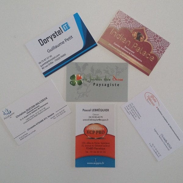 Lot de cartes de visite