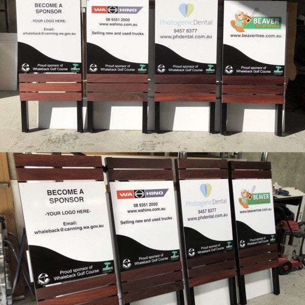 Whaleback Golf Course Sponsor Signs