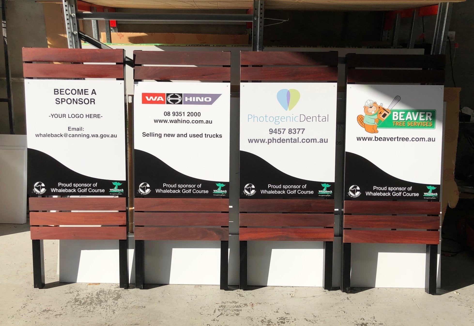 Whaleback Golf Course Sponsor Signs
