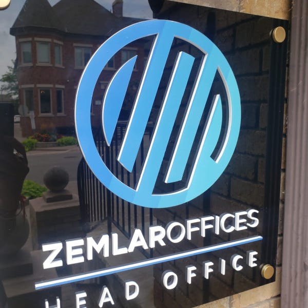 Acrylic sign with three dimensional letters