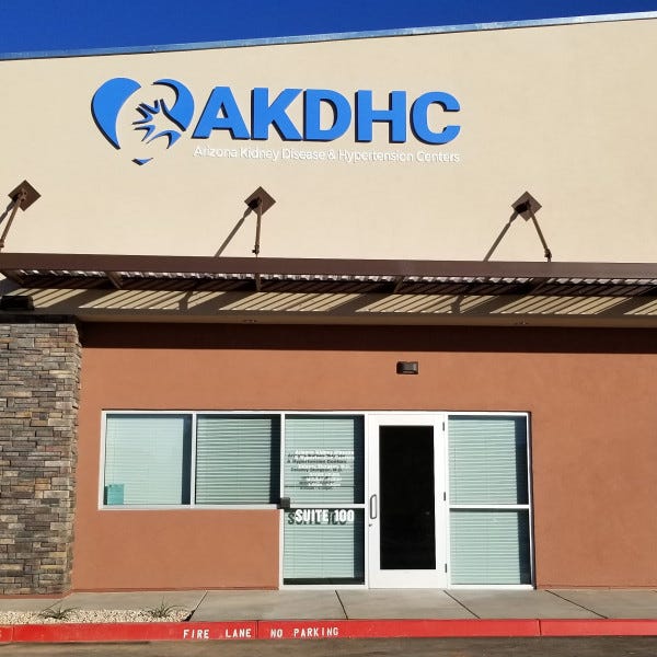 Arizona Kidney Disease and Hypertension Centers, building signs, medical signs, healthcare signs outdoor signs