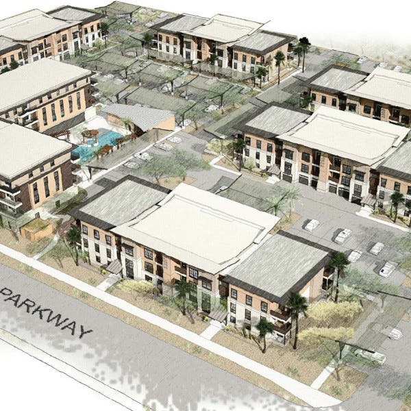 Solace at Ballpark Village - Goodyear -Arizona-AZ-sub4 development- Overhead rendering
