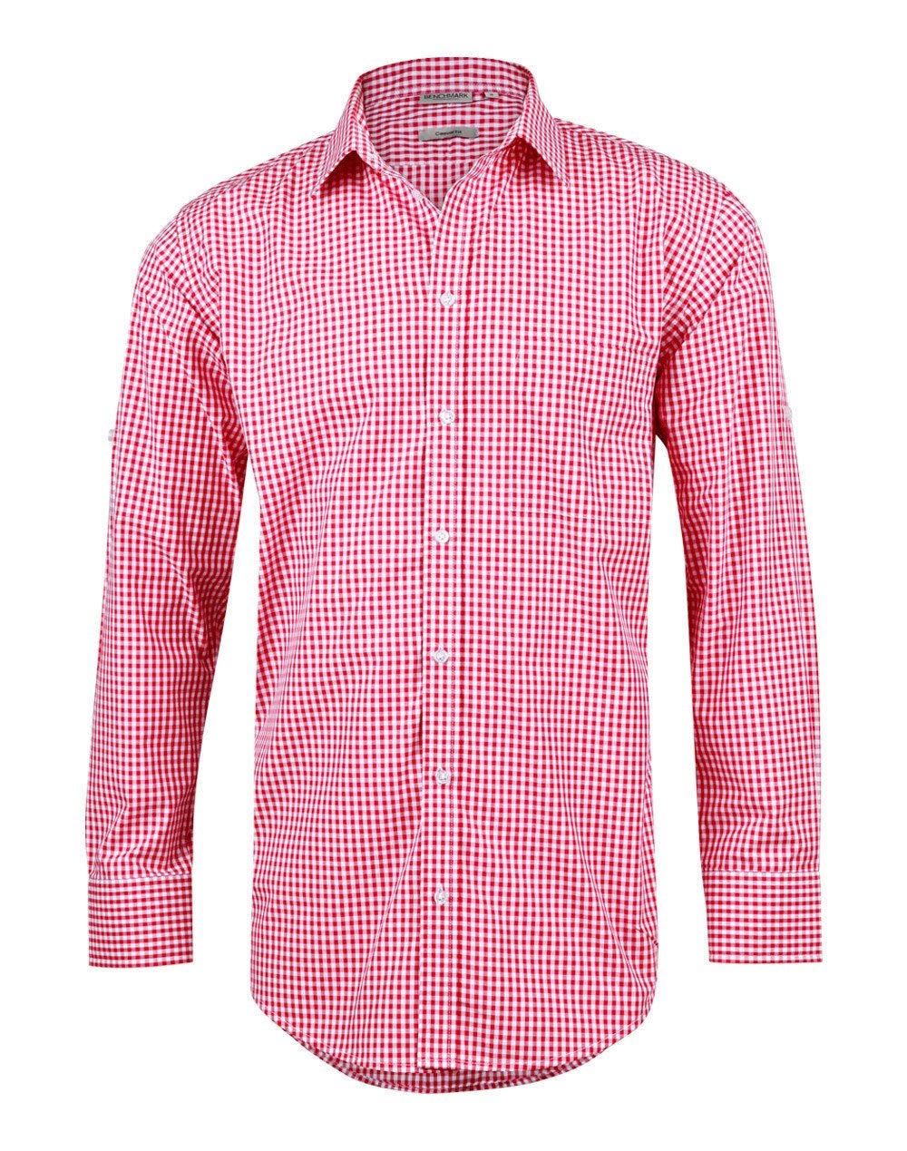 Buy custom branded Men’s Gingham Check Long Sleeve Shirts with your logo!