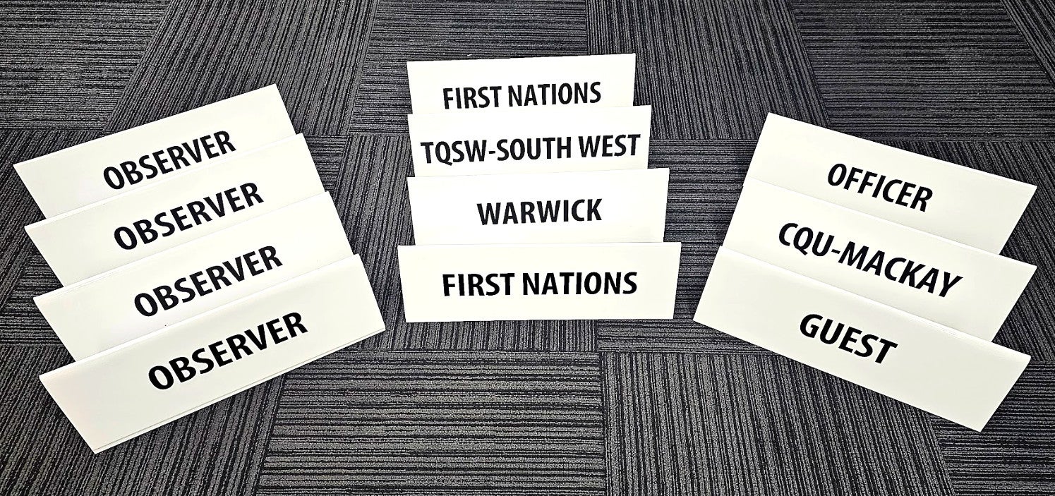 Table Tents and Vinyl Lettering