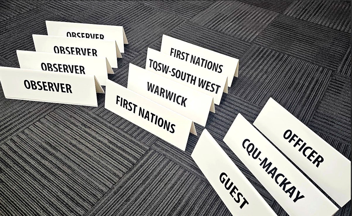 Table Tents and Vinyl Lettering