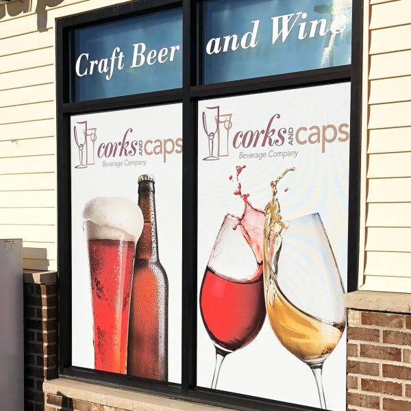 Corks & Caps Building Window Graphics _ Photo 1