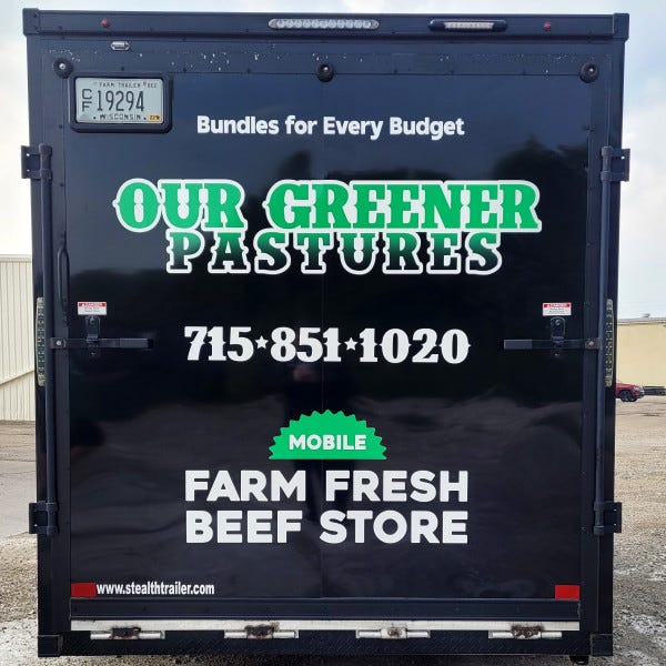 Our Greener Pastures Trailer Graphics _ Rear
