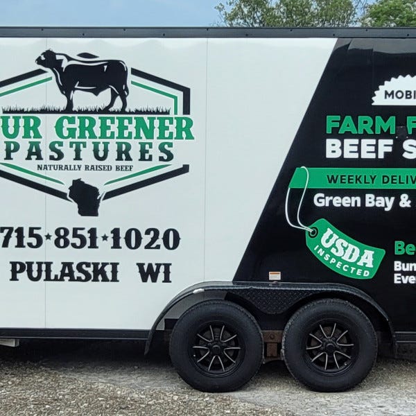 Our Greener Pastures Trailer Graphics _ Driver Side
