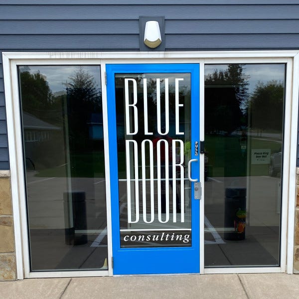 Blue Door Consulting Door Graphics