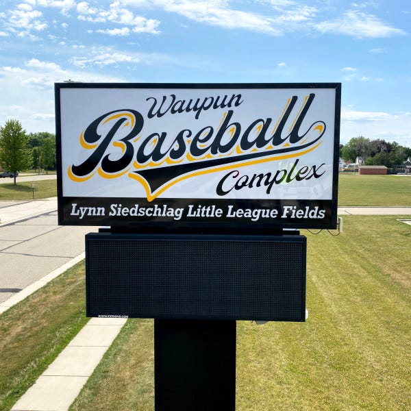 Waupun Baseball Complex Lit Cabinet Photo 2