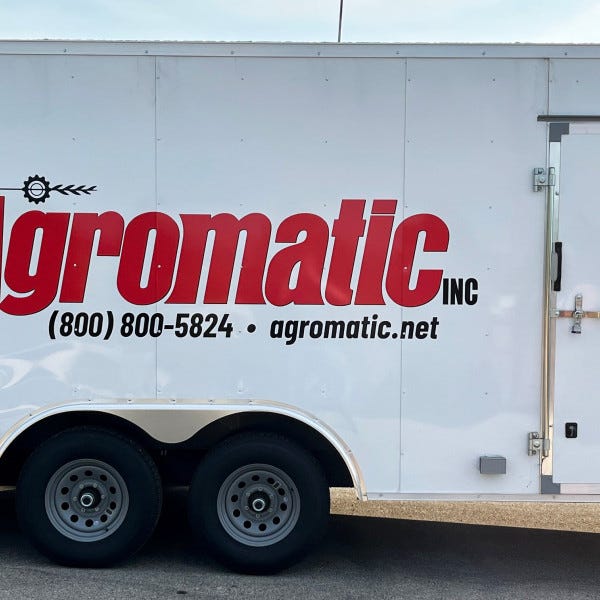 Agromatic Inc Trailer Vinyl Graphics _ Passenger Side