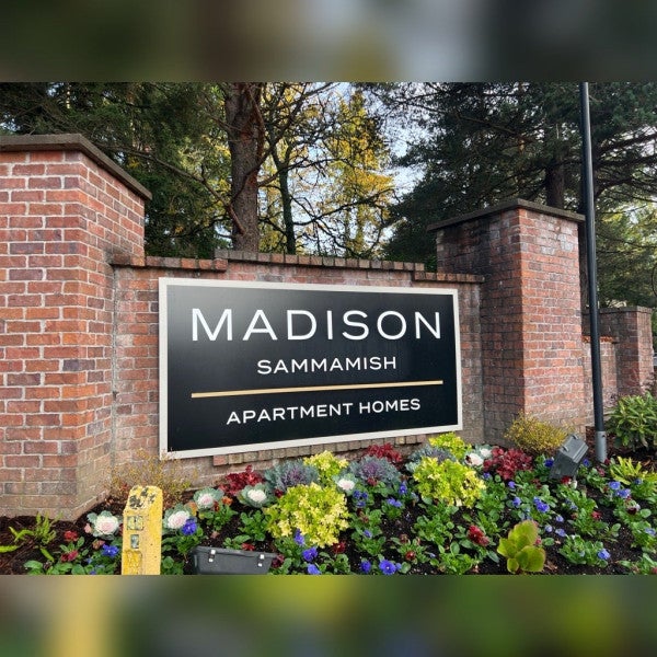 Madison Sammamish refreshed their property signage ahead of the holidays -Sammamish, WA