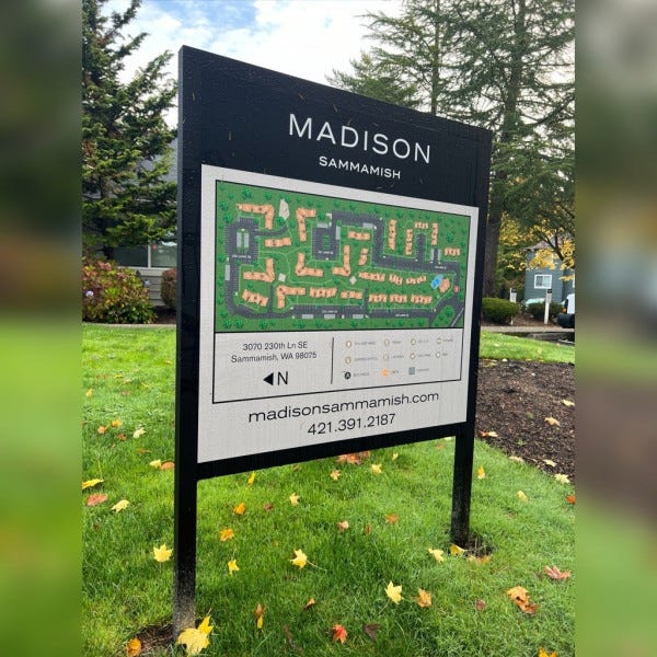 Madison Sammamish refreshed their property signage ahead of the holidays -Sammamish, WA