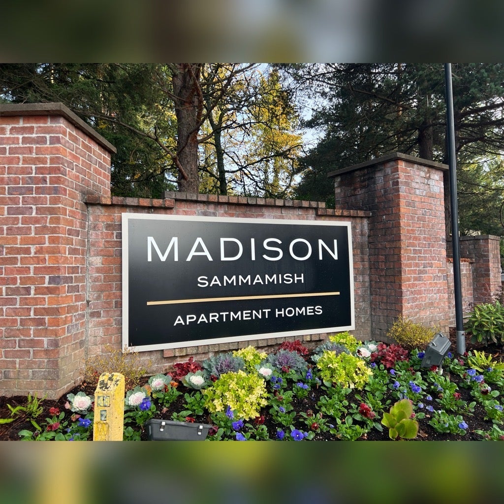 Madison Sammamish refreshed their property signage ahead of the holidays -Sammamish, WA