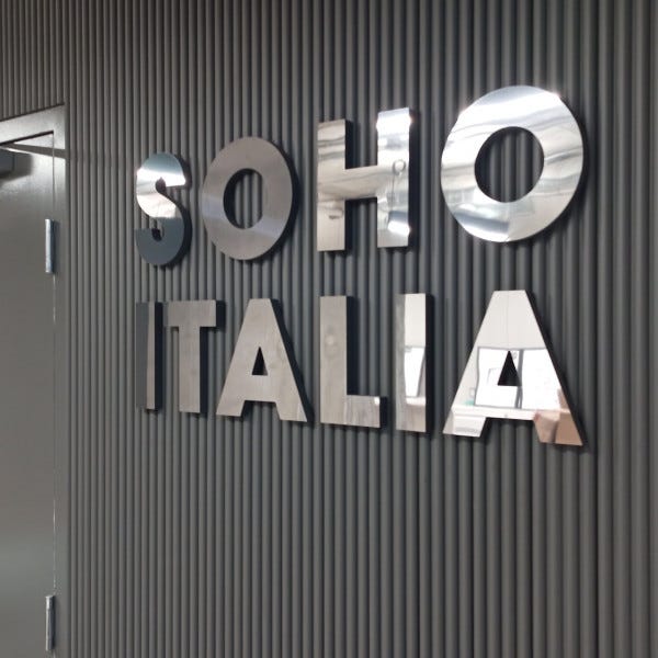 polished aluminum letters on foam