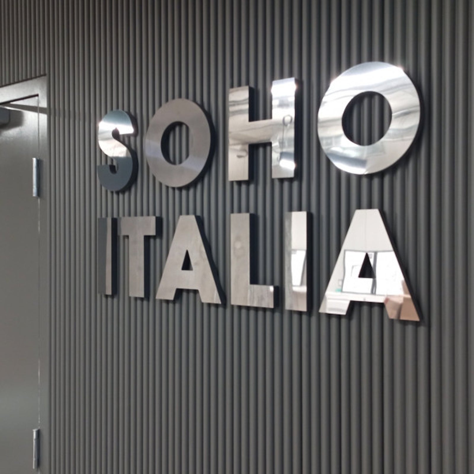 polished aluminum letters on foam